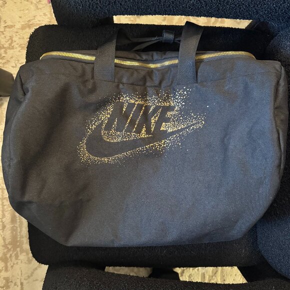 Nike Handbags - Nike - Small Brasilia Gold Splatter Metallic Duffel